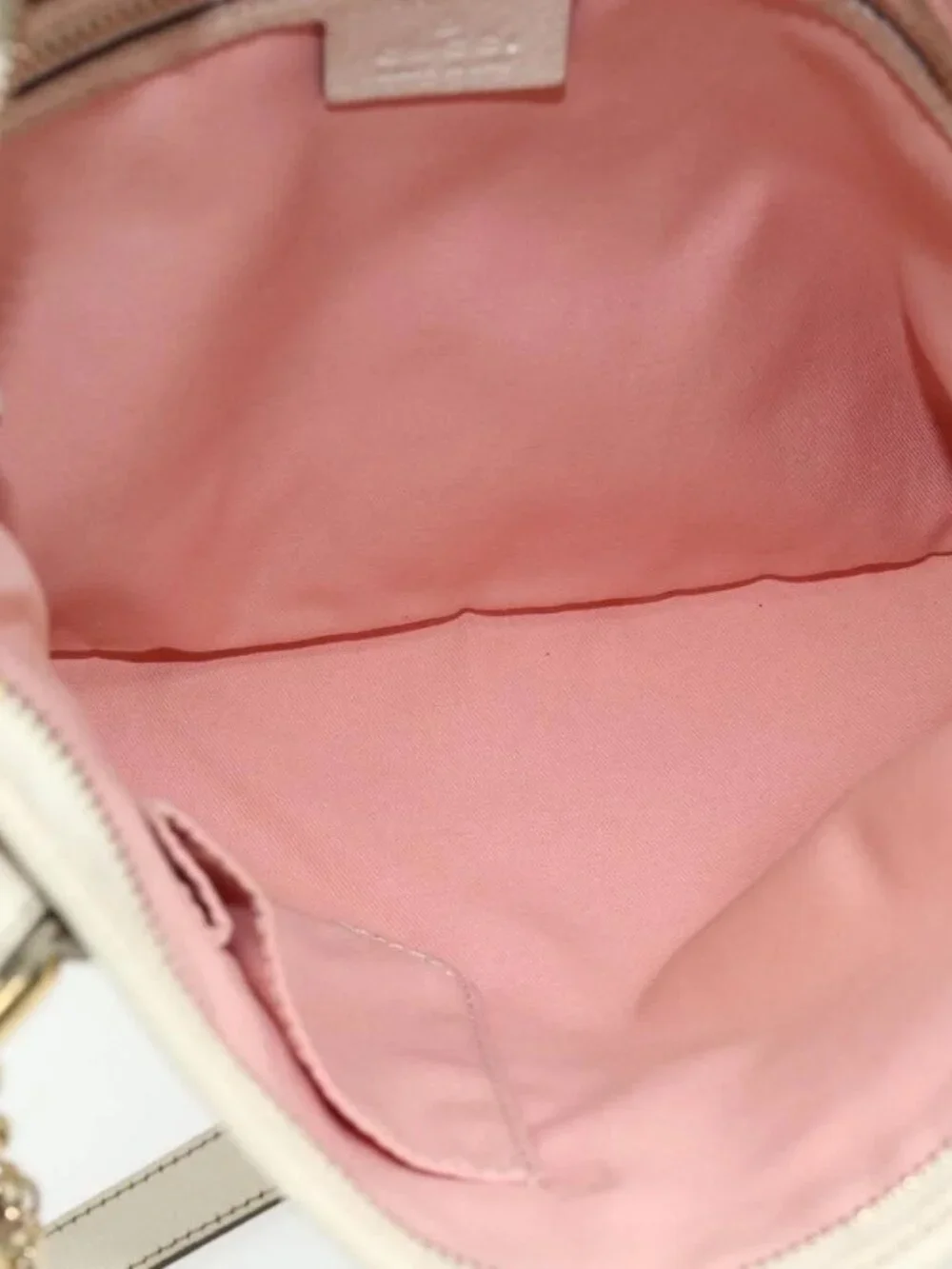 GUCCI GG Canvas Sherry Line Shoulder Bag Pink Gold 144388 Auth ti3863